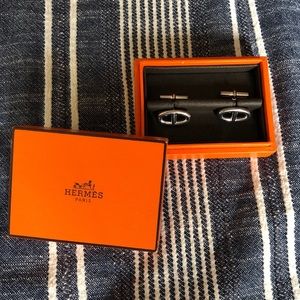 Hermes Marine Ancre Sterling Silver Cufflinks